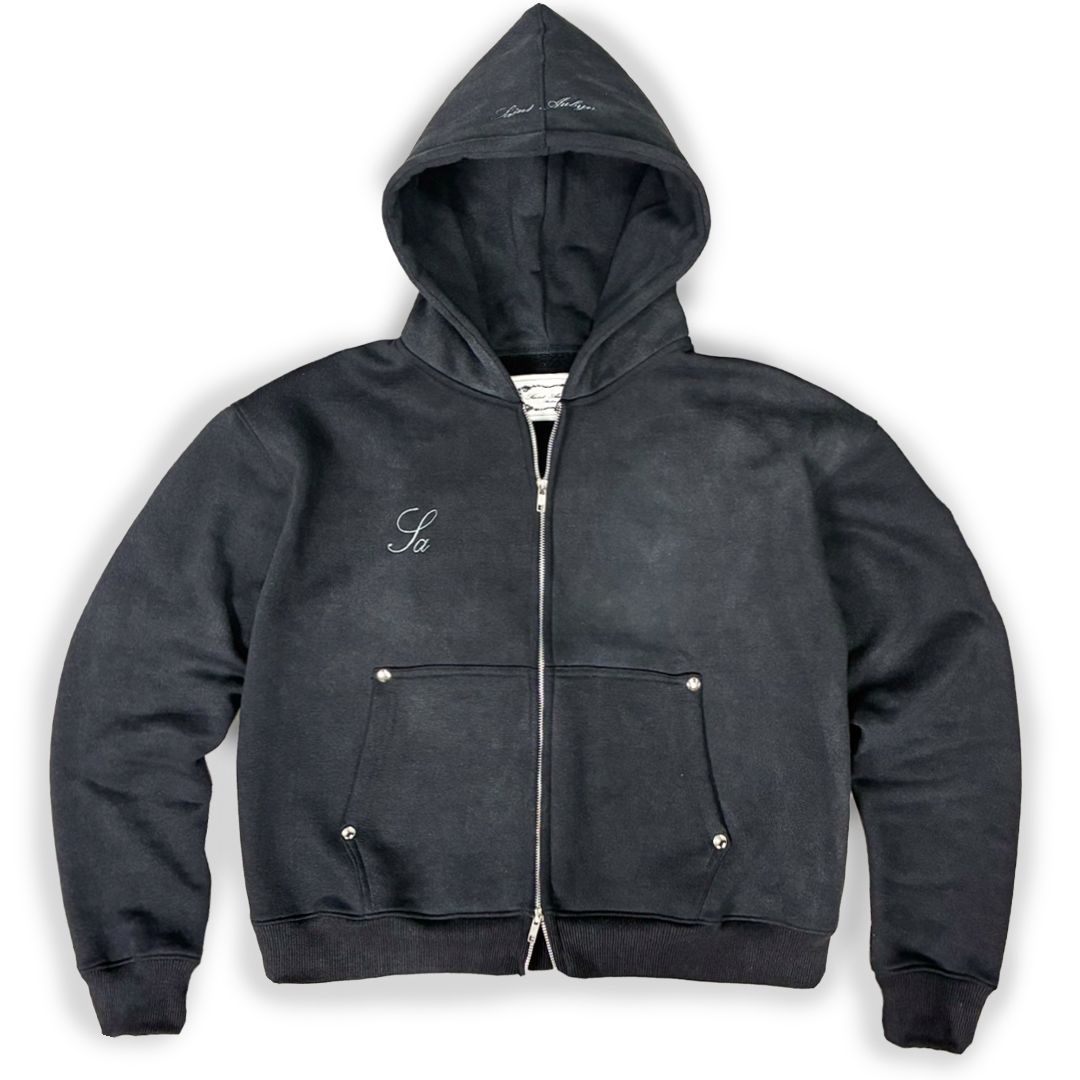JET BLACK ZIP UP