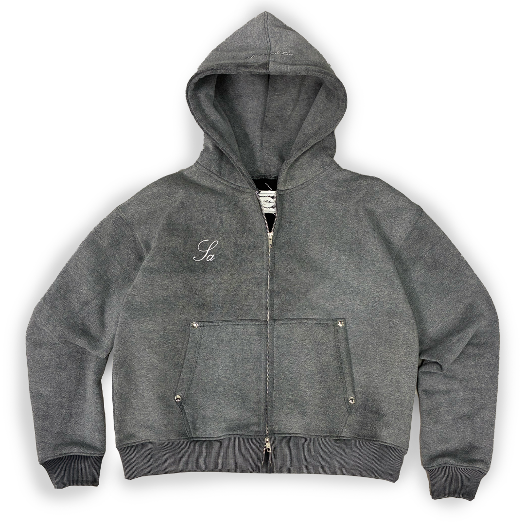 ASH GREY ZIP UP