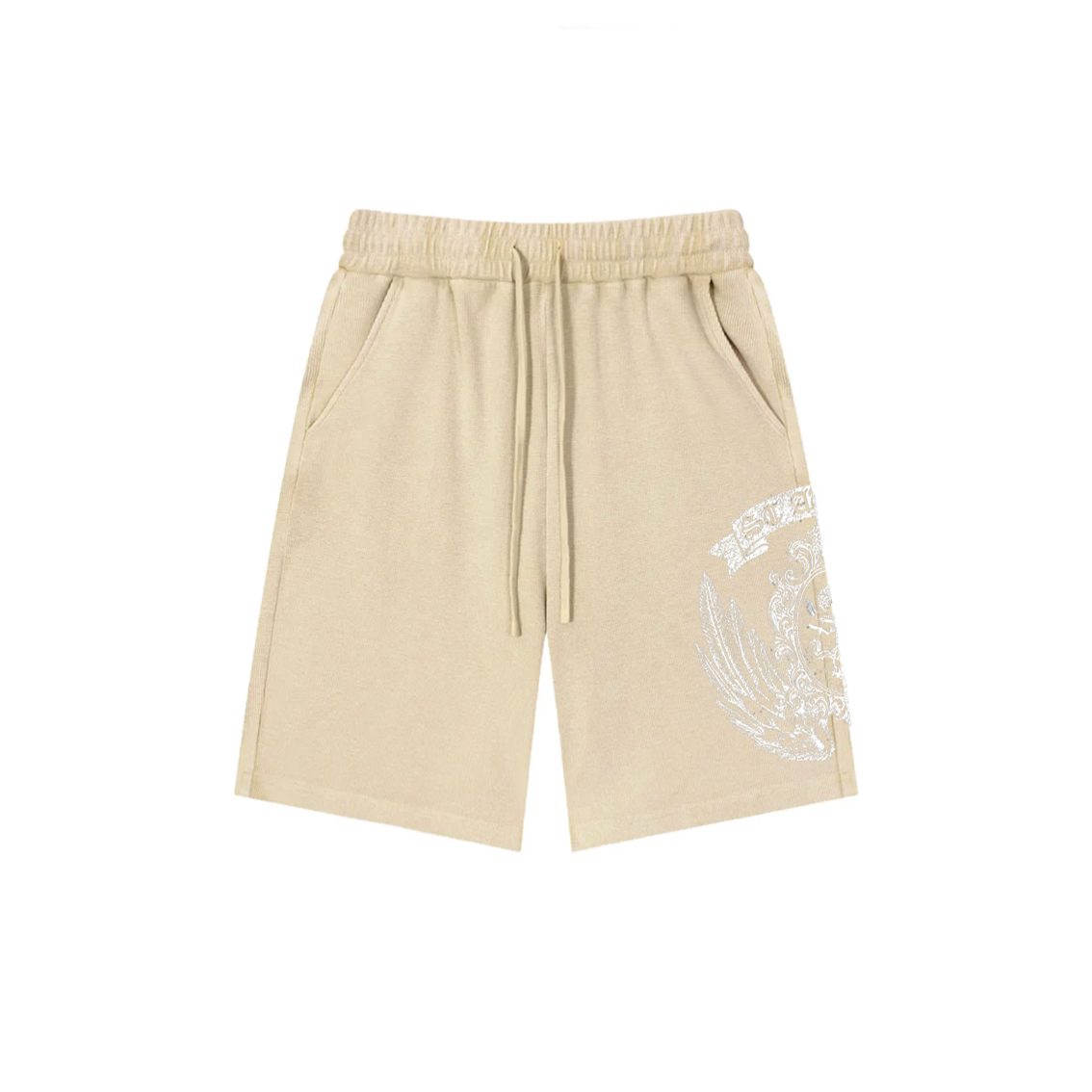 CREAM WAFFLE SHORTS