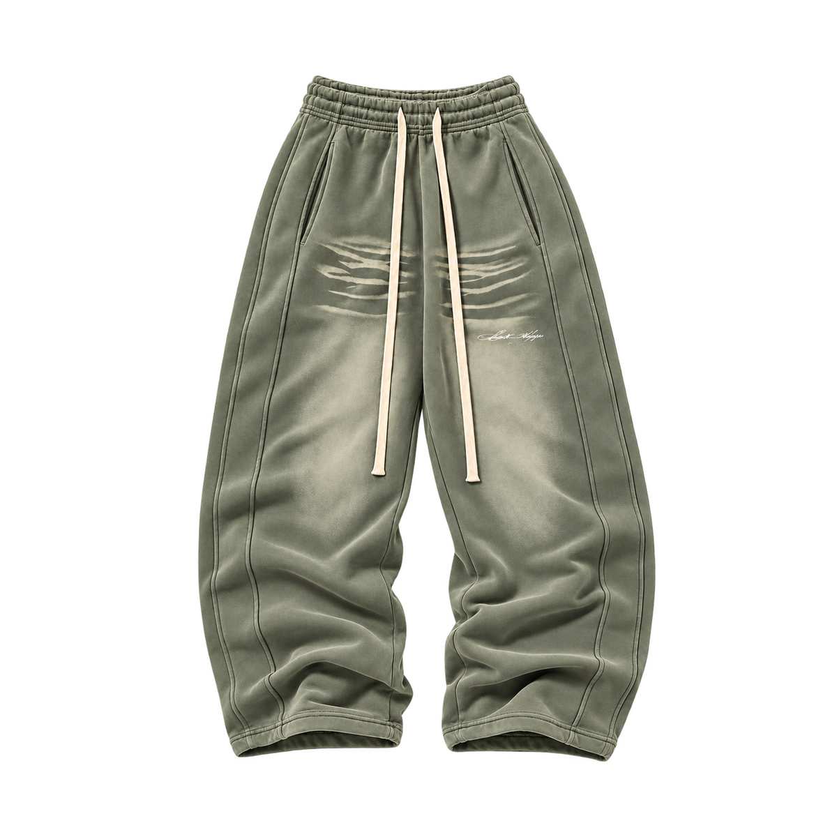 CURVED SWEATS - SAGE