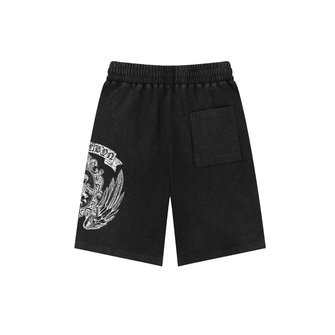 BLACK WAFFLE SHORTS