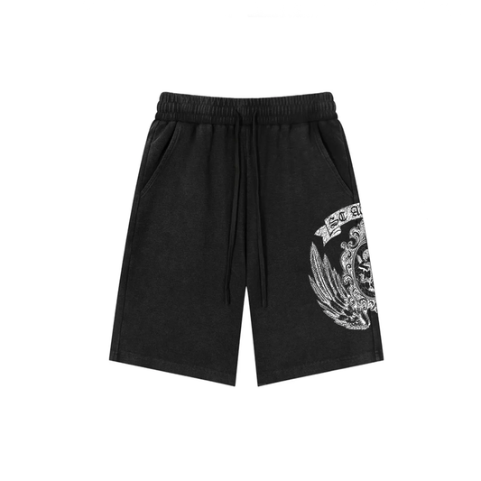 BLACK WAFFLE SHORTS