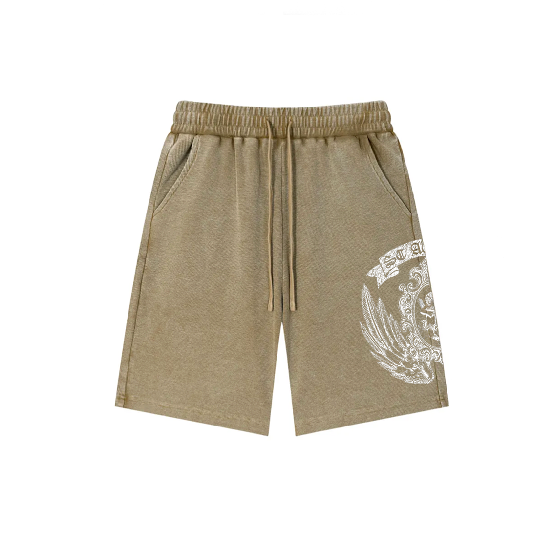 KHAKI WAFFLE SHORTS