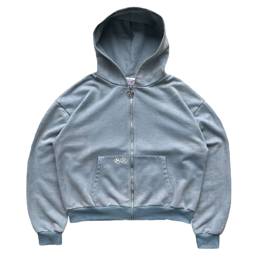 Patchwork zip up - Light Blue